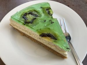 Kiwi cheese cake  at V Sorte Hest in Copenhagen