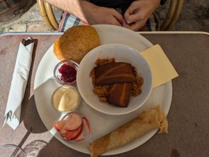 The breakfast at V Sorte Hest in Copenhagen