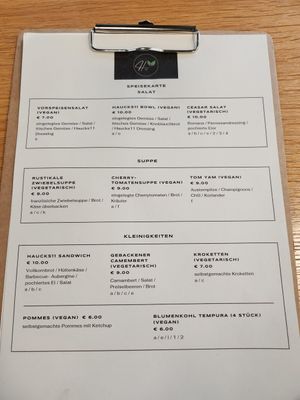 Speisekarte at Haucks11 in Sinsheim