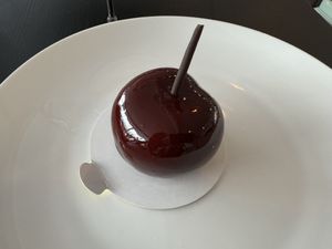 Cherry chocolate patisserie (the stem is chocolate!) - a delicious work of art   at Grand Patisserie  in Paignton
