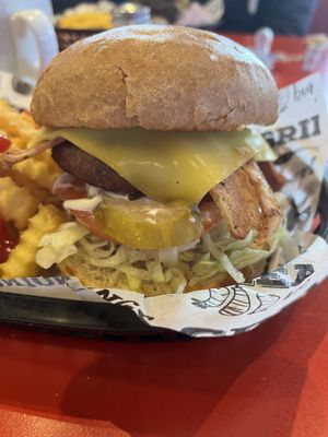 All leaf no beef  at Herbie's American Diner  in Cambridge