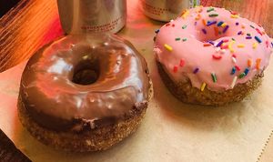 Nutella donut and pink donut with lemon frostingg  at R Place in North Shields