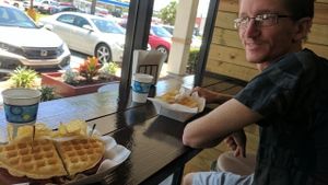 I enjoyed the V-Club while my fiance had the Ham Melt at The Bald Strawberry Cafe in Indialantic