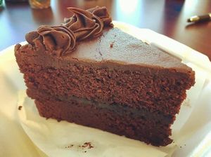 Vegan, gluten free Chocolate Cake at The Bald Strawberry Cafe in Indialantic