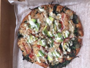  Vegan Supreme Pizza at The Bald Strawberry Cafe in Indialantic