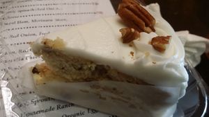 vegan cake at The Bald Strawberry Cafe in Indialantic