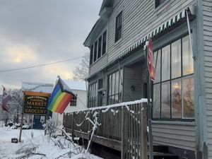 Many vegan snacks, soups, dinners, bulk food items as well as a large walk in refrigerator containing a beautiful abundant display of local produce.  at New Lebanon Farmers Market & Grocery in New Lebanon
