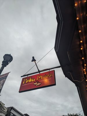 Restaurant sign at Baba Louie's in Hudson