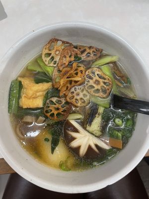 Vegan Udon Soupp  at Kasu Udon Ebisuya 2 Go-Shop in Osaka