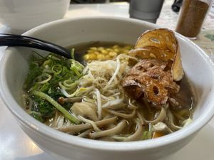 Vegan ramen with rice noodles   at Kasu Udon Ebisuya 2 Go-Shop in Osaka