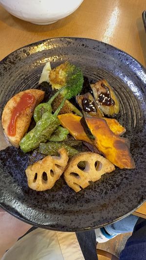 野菜焼き盛り合わせ  at Kasu Udon Ebisuya 2 Go-Shop in Osaka