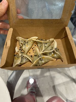 Edamame and truffle gyozas (spicy)  at Shlen - Salamanca in Madrid