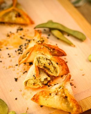 Edamame and Truffle Gyozas at Shlen - Salamanca in Madrid