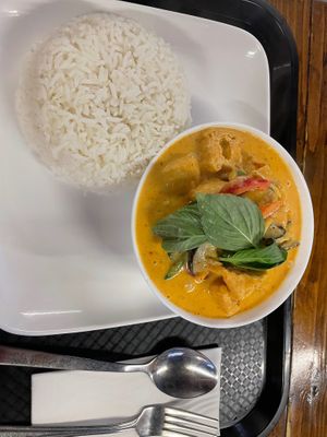 Red curry with fried tofu at Nisa's Thai Kitchen  in Staines-upon-thames