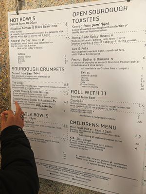 Food menu (v) means vegan at Starsky & Hatch in Hastings