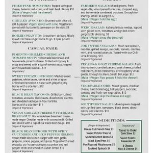  vegan menu pg 1 (Jan 2017) at Sal's Ballyhoo's in Key Largo