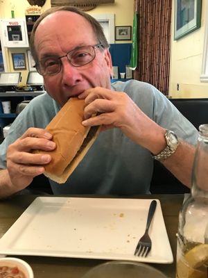 Large vegan black bean burger at Sal's Ballyhoo's in Key Largo