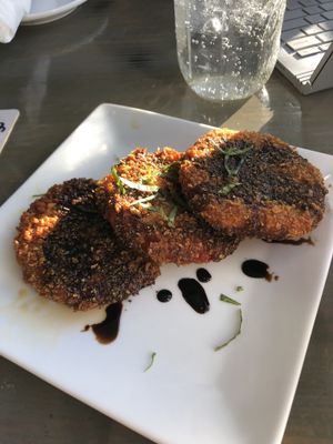 Fried pink tomatoes  at Sal's Ballyhoo's in Key Largo