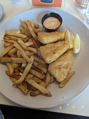 Vegan Fish and Chips at Bobcat Bonnie's in Lansing