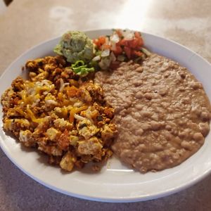 Vegan Chorizo Tofu Scramble at Dinner Bell Cafe in Prescott