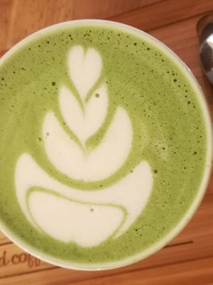 Vegan matcha at Madal Cafe in Budapest