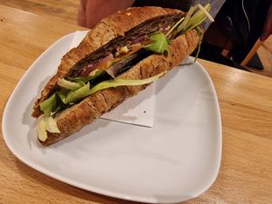 Faux gras sandwich (vegan) at Madal Cafe in Budapest