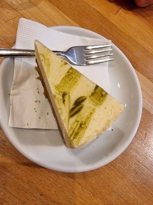 Matcha cake at Madal Cafe in Budapest