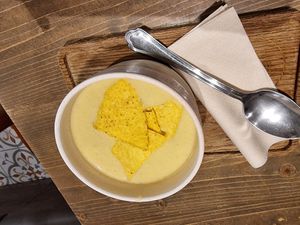 Garlic soup at Madal Cafe in Budapest