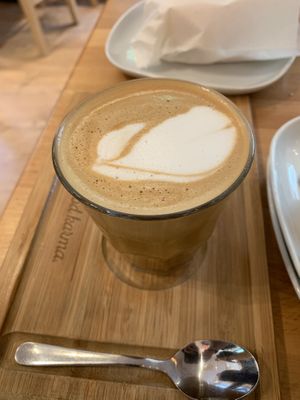 Flat white with oat milk at Madal Cafe in Budapest