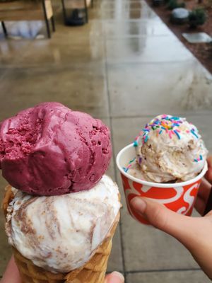 We already were eating on the ice cream :). It was delicious. at Salt & Straw in Vancouver