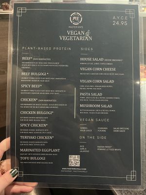 Menu  at Master Kim's Korean BBQ  in Las Vegas