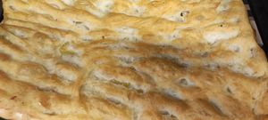 Focaccia lievitazione naturale at Panificio Delrio Michele in La Spezia