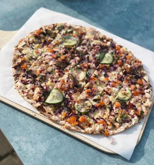 Vegan tarte flambé   at Rothaus Chalet in Feldberg