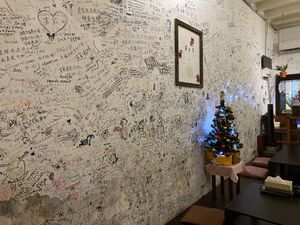 Art wall at SUPE Vegan - George Town in Penang