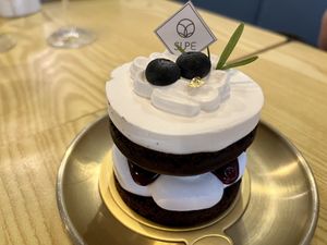 Chocolate and berry cake   at SUPE Vegan - George Town in Penang