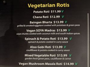 Vegan Roti at Indian Roti House in Toronto
