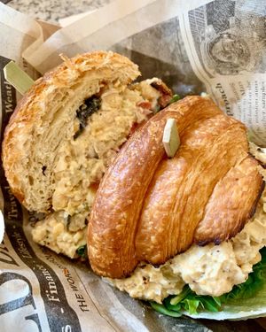Vegan tuna salad on a vegan croissant  at Urban Deli in Savannah