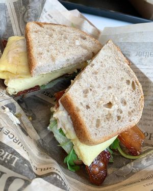 Vegan breakfast sandwich - very tasty! at Urban Deli in Savannah