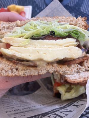 Breakfast sandwich is really good   at Urban Deli in Savannah