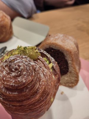 Pastry with pistachio at Elias Coffee Shop in Prague