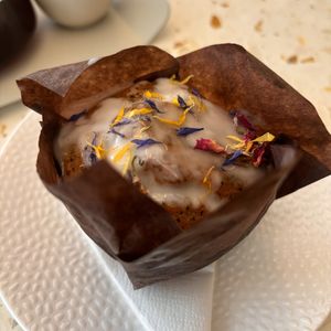 Lemon poppy seed muffin  at Elias Coffee Shop in Prague