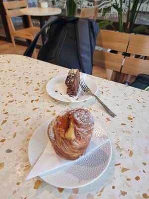 Amazing pastries and coffee, the sandwiches were unbalanced for me but overall very nice place! Would recommend at Elias Coffee Shop in Prague