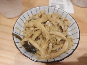 Bamboo with pickled greens at Miao Guanyin - 妙 觀 音 in Taipei