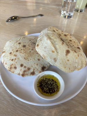 pita bread, olive oil with zaatar  at Safta in Denver