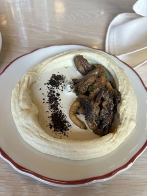 mushroom hummus, no butter  at Safta in Denver