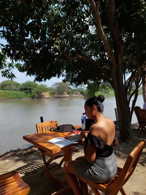 River view at Khalilieh Parrilla Bar in Santa Cruz De Mompox