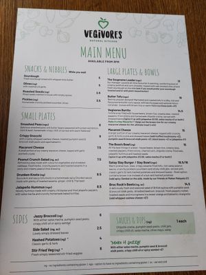 Menu February 2025 at Vegivores  in Bournemouth