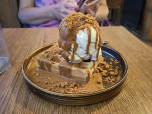 Biscoffle...the other half struggled to get through it, but got through it they did! at Vegivores  in Bournemouth