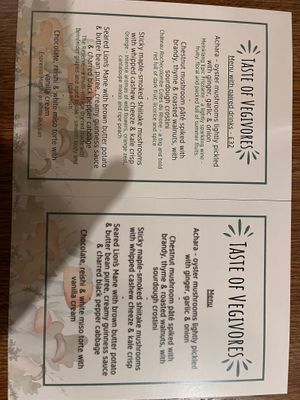 Mushroom Taster Menu at Vegivores  in Bournemouth