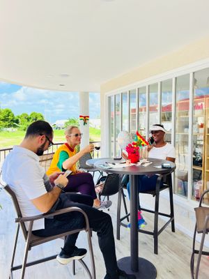 Our outside space is quite chilled and relaxed. at Akasha Metaphysical & Vegan Cafe in St Georges